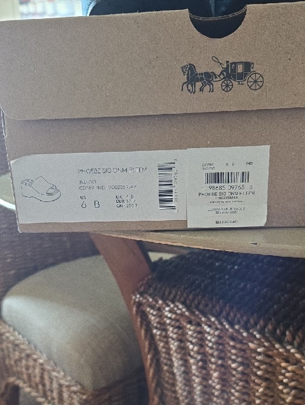 Coach Blue Denim Signature Platform Slide Sandals - Picture 2 of 4